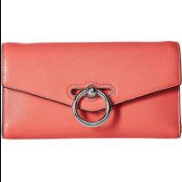 New Rebecca Minkoff Jean Wallet on chain Grapefruit - Picture 4 of 10